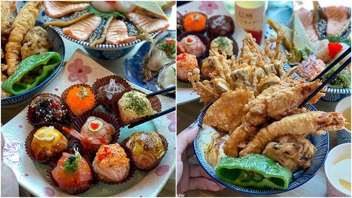 不改名也能免費吃!台南超狂日料內用就送「鮭魚握壽司」,海鮮控必點滿滿炸物赤蝦丼