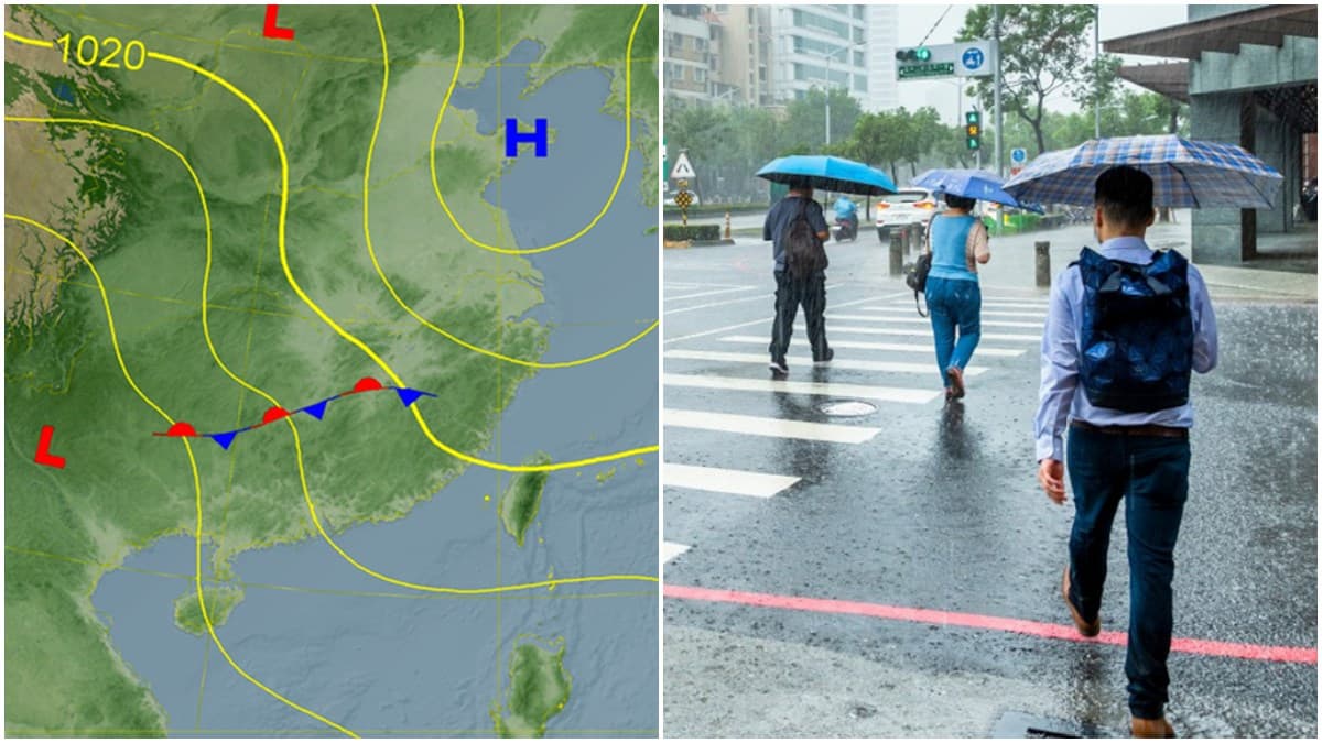 全台雨彈狂炸!2波冷氣團來襲「急凍10度」,這週氣溫3段變化一次看