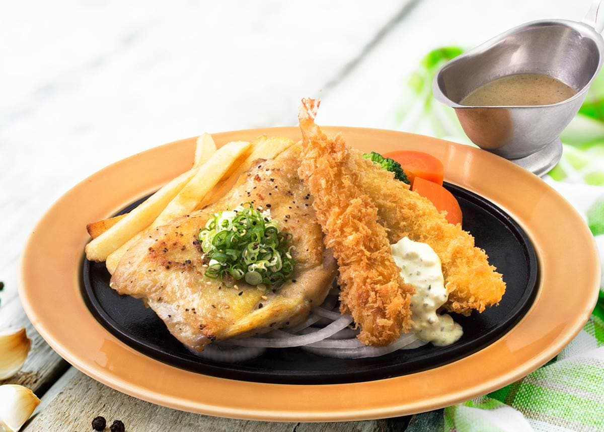 「6盎司沙朗牛排」只要99元!樂雅樂外送再享「炸蝦炸魚飯」買一送一 「6盎司沙朗牛排」只要99元!樂雅樂外送再享「炸蝦炸魚飯」買一送一