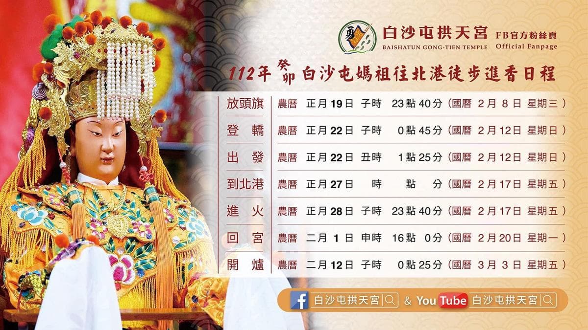 「粉紅超跑」起駕!2023白沙屯媽祖進香日程曝,9天8夜行程、管制一次看 「粉紅超跑」起駕!2023白沙屯媽祖進香日程曝,9天8夜行程、管制一次看