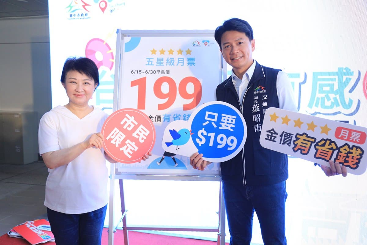 挑戰全台最便宜!台中「199元月票」5大眾運輸搭到飽,明開賣快搶早鳥價 挑戰全台最便宜!台中「199元月票」5大眾運輸搭到飽,明開賣快搶早鳥價