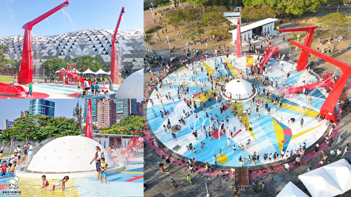 高雄最大「免門票親水公園」開放!吊臂噴水器、拱門水霧超消暑,暑假衝一波
