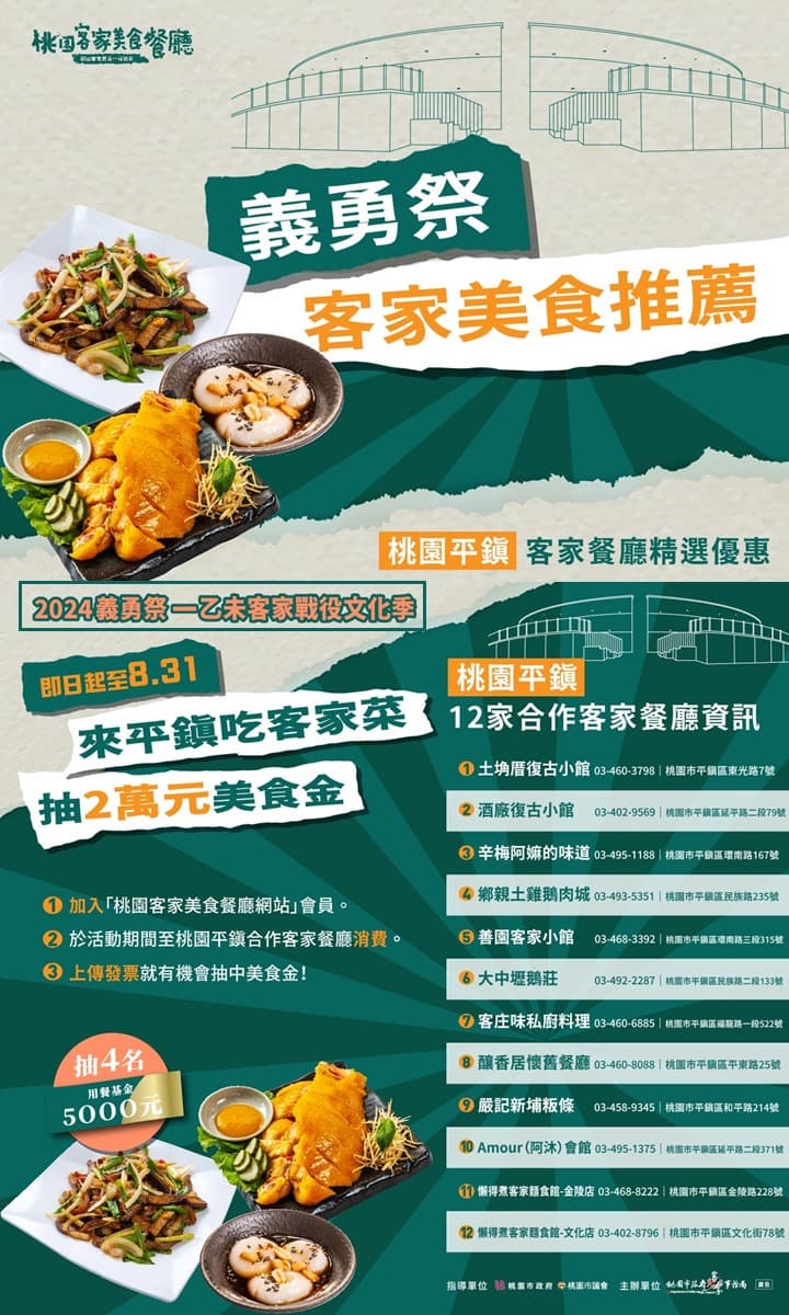 桃園平鎮義勇祭倒數,再推客家美食活動,吃客家菜再抽美食金 桃園平鎮義勇祭倒數,再推客家美食活動,吃客家菜再抽美食金