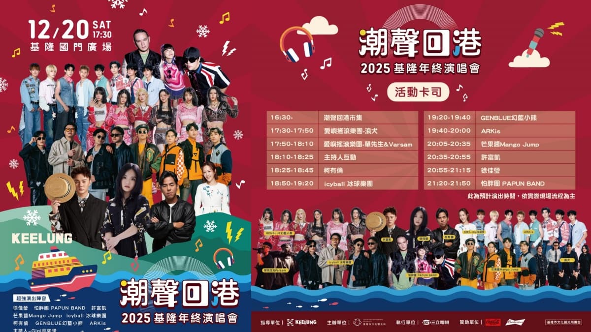 基隆魔法聖誕樹,攜手鯊魚先生點亮港灣!基隆每月玩什麼?最新活動、展覽全攻略 2025基隆活動:潮聲回港