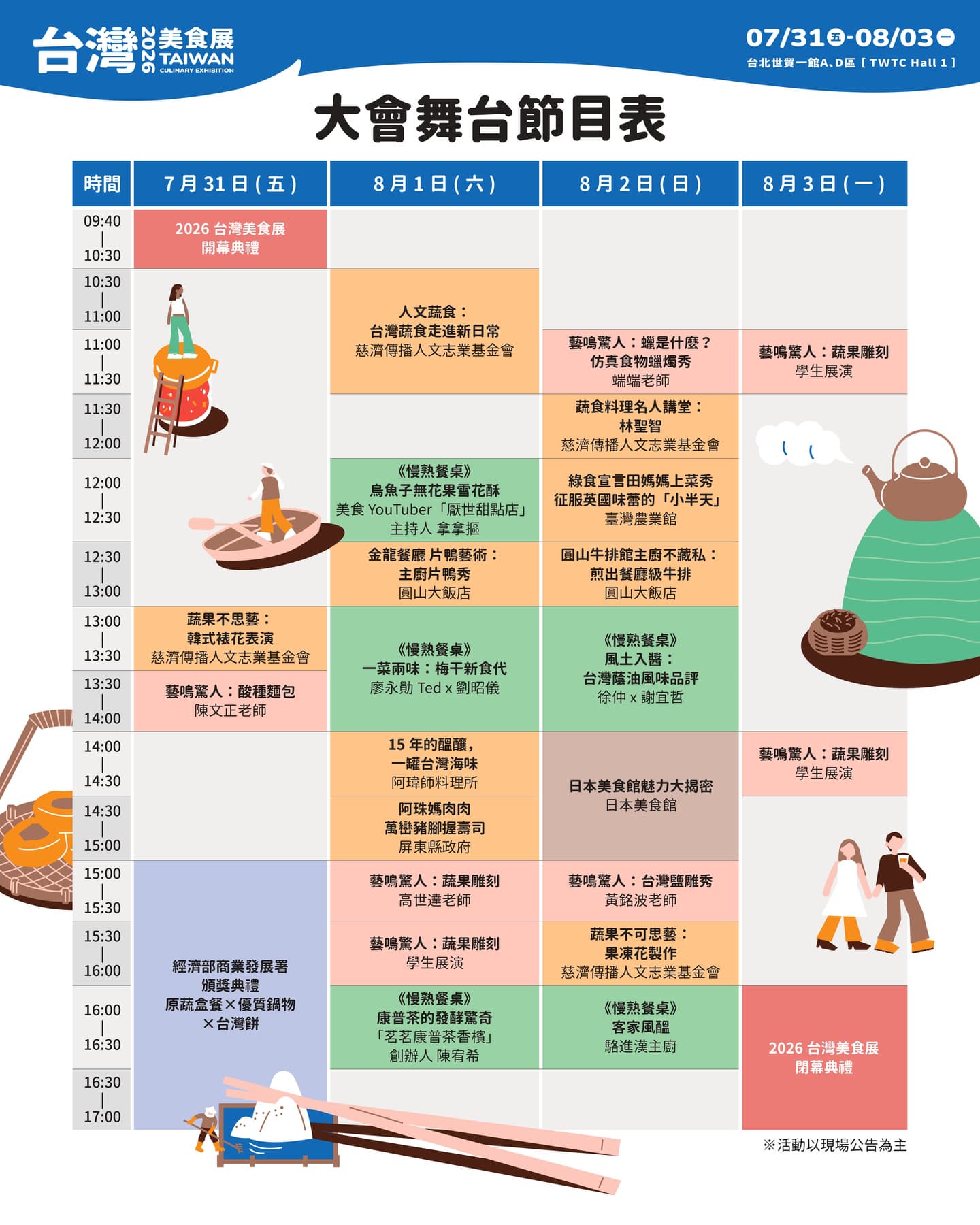 13家必比登、米其林餐廳必吃!2026台灣美食展登場,吳寶春、阿基師都來了 13家必比登、米其林餐廳必吃!2026台灣美食展登場,吳寶春、阿基師都來了