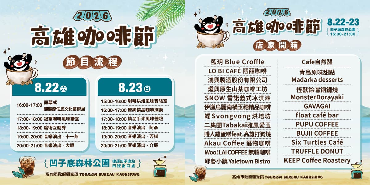 咖啡狂熱必追!高雄咖啡節8/22登場,集結70家品牌、全球百大咖啡&烘豆冠軍 咖啡狂熱必追!高雄咖啡節8/22登場,集結70家品牌、全球百大咖啡&烘豆冠軍