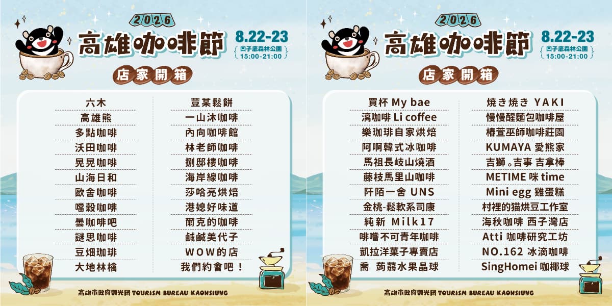 咖啡狂熱必追!高雄咖啡節8/22登場,集結70家品牌、全球百大咖啡&烘豆冠軍 咖啡狂熱必追!高雄咖啡節8/22登場,集結70家品牌、全球百大咖啡&烘豆冠軍