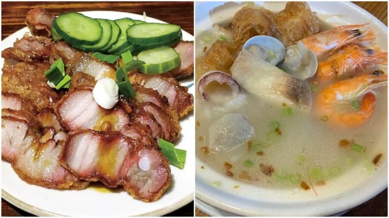 在地人消夜首選!台中人氣肉粥店不滿3年勇奪必比登,滿料海鮮粥、招牌紅燒肉都必吃
