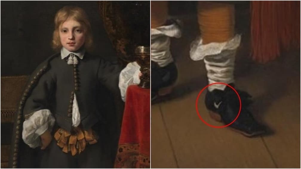 400年前古畫「驚見Nike球鞋」!Nike創立僅59年,網友笑:男童是時尚先鋒