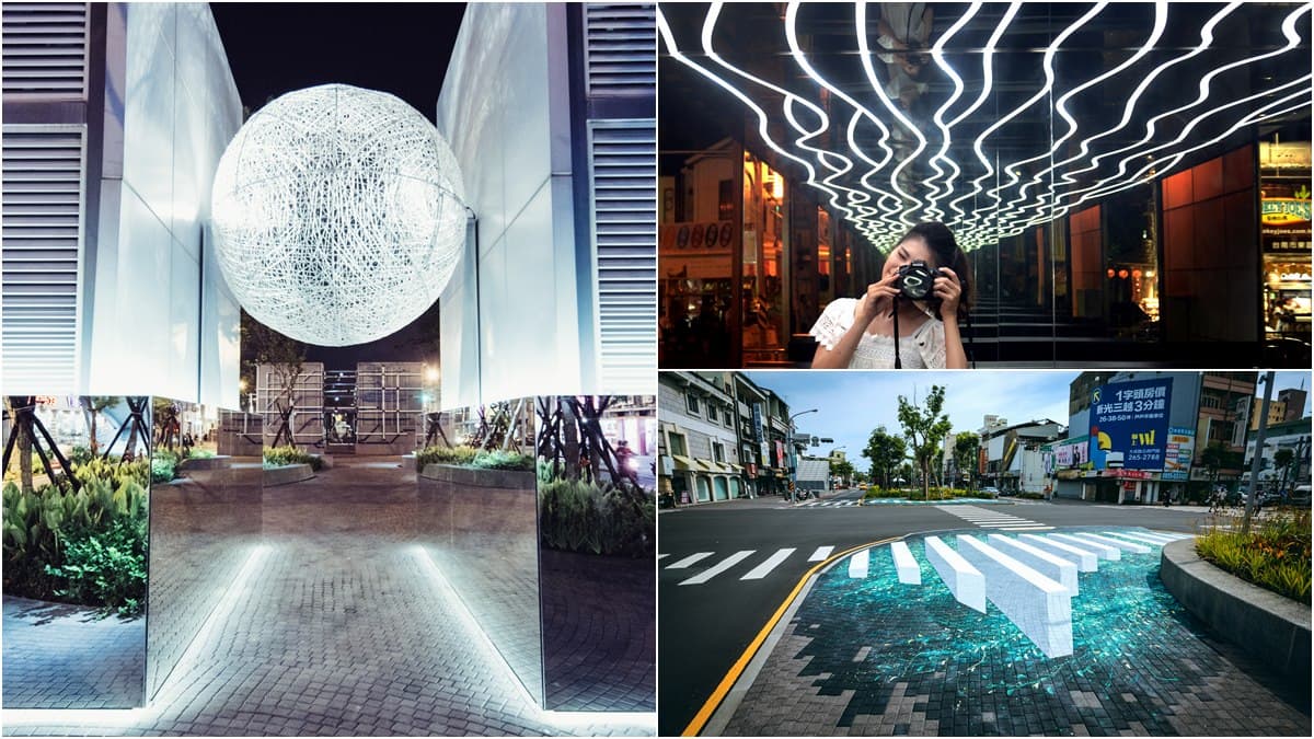 台南新景點!海安路新「街道美術館」開幕,必玩「光電獸」、「Runway」、「漂浮之塔」