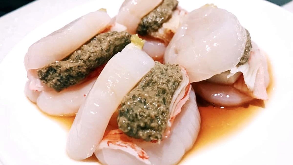比50元還大!北海道干貝夾蟹膏配海膽 4種極致海味一口吃