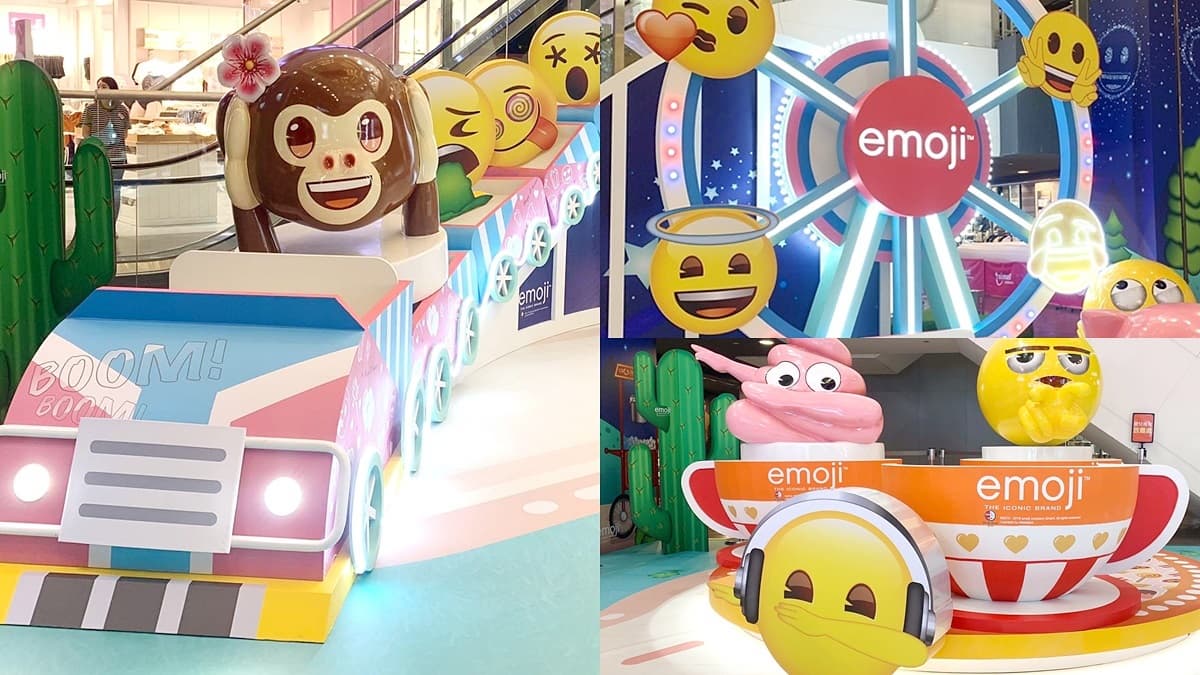 「emoji表情符號」有樂園了!免費玩2層樓雲霄飛車、摩天輪