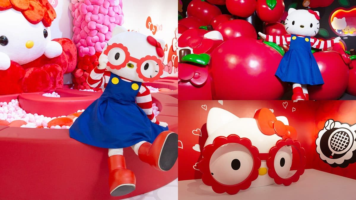 貓迷尖叫!超大型Hello Kitty蝴蝶結球池、蘋果屋這裡拍
