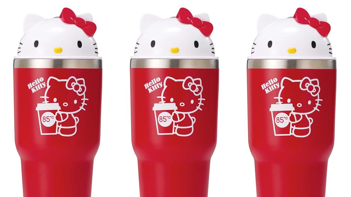 貓界女王好萌!85度C推出「Hello Kitty周邊」,「公仔造型保冰杯」必收