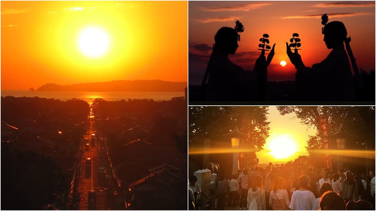 IG必收奇景!夕陽巨大化「降落路中央」,絕美神社光之道一年僅出現兩次