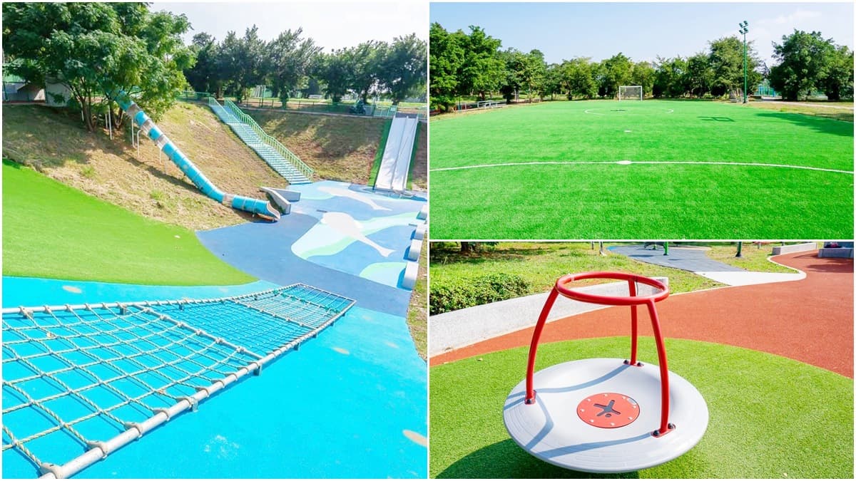 林口最新海洋系公園!4樓高水管滑梯直衝「鯨魚池」,還有超斜滑草場可溜