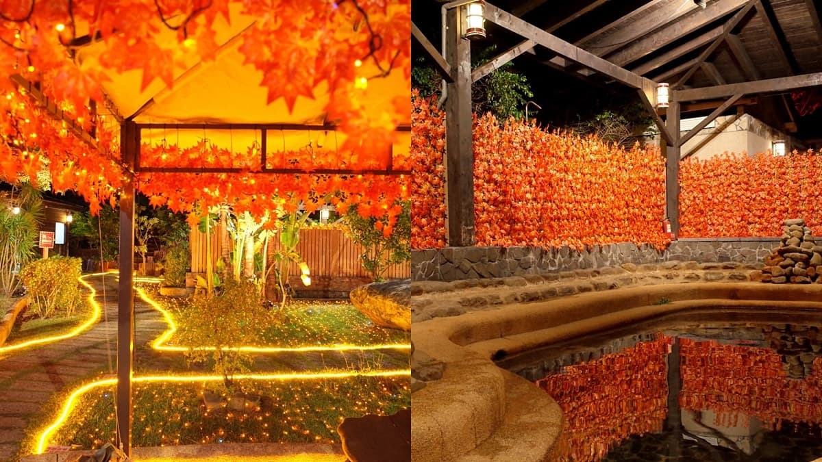 泡湯只要100元!超美「台版京都」楓紅燈海+露天池、湯池這裡泡