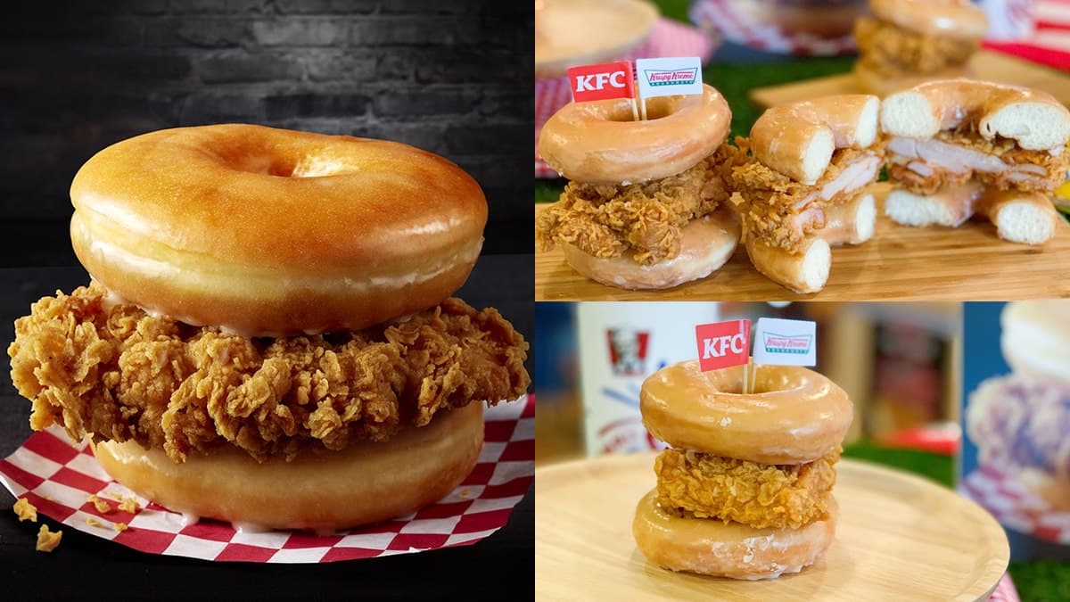 台灣也吃得到!肯德基聯手Krispy Kreme「甜甜圈咔啦雞腿堡」,只賣15天