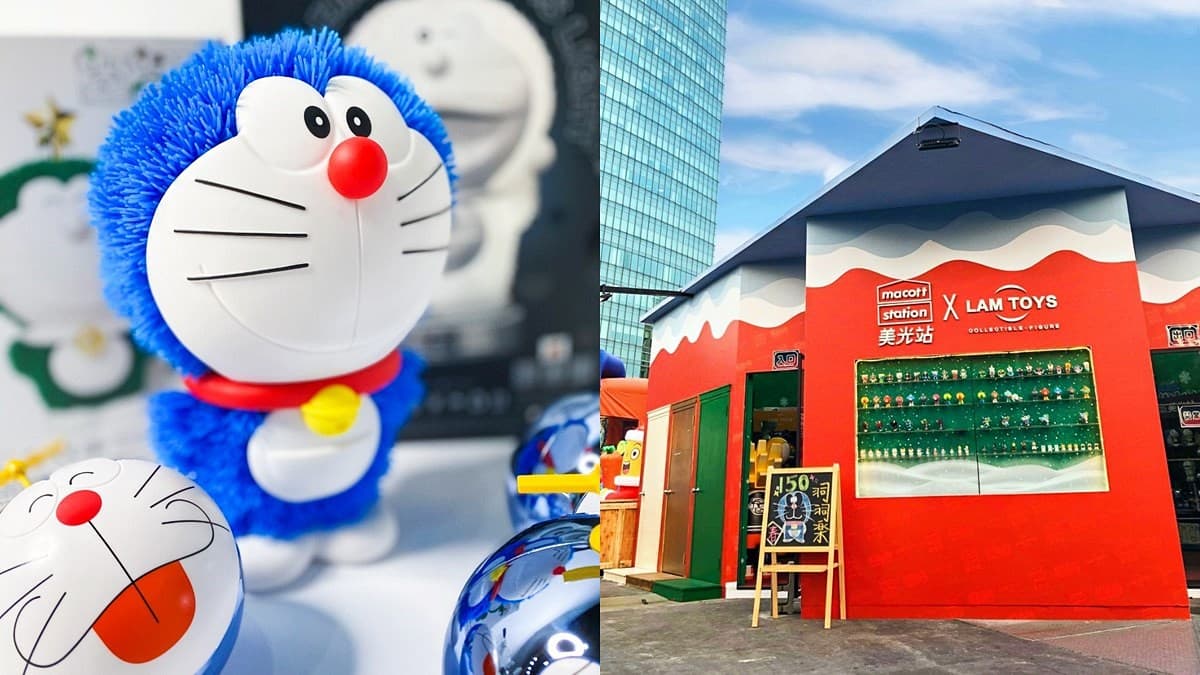 公仔控衝!快閃店「美光站 X Lam toys」在草悟廣場,上百款哆啦A夢盒玩+苦惱小貓