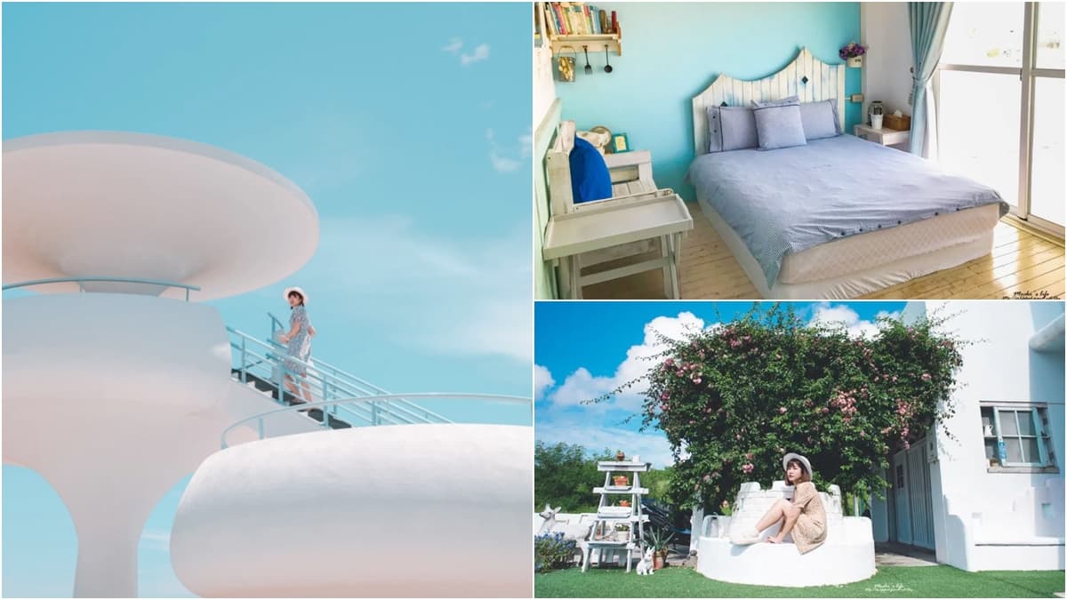 美到不想出國!台灣「小希臘」藏在這,奇幻系純白飛碟涼亭+粉嫩鄉村民宿超好拍