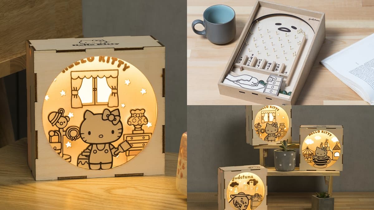 特力屋首推「三麗鷗DIY手作」組合,先收Hello Kitty小夜燈、蛋黃哥手推車