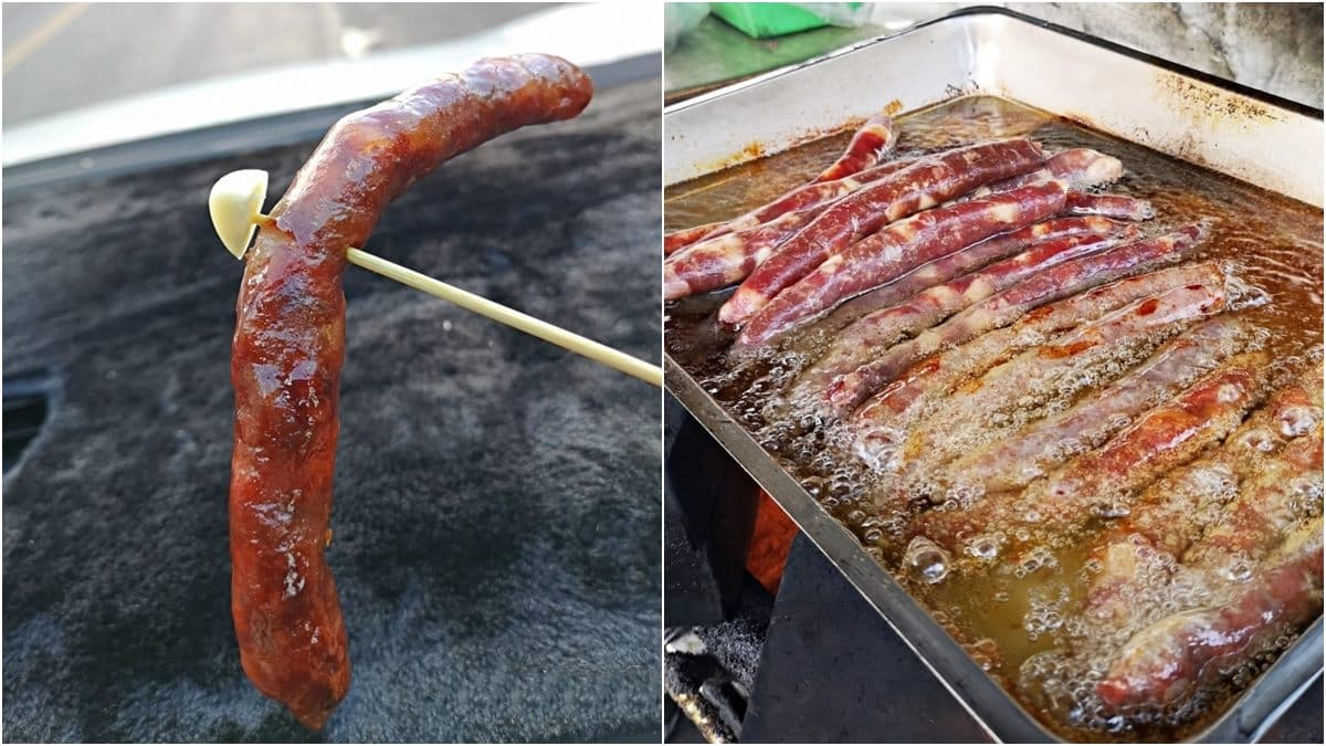 傳奇的23公分「羊腸」香腸,50年老店炭火油煎,在地人一次買10條不誇張