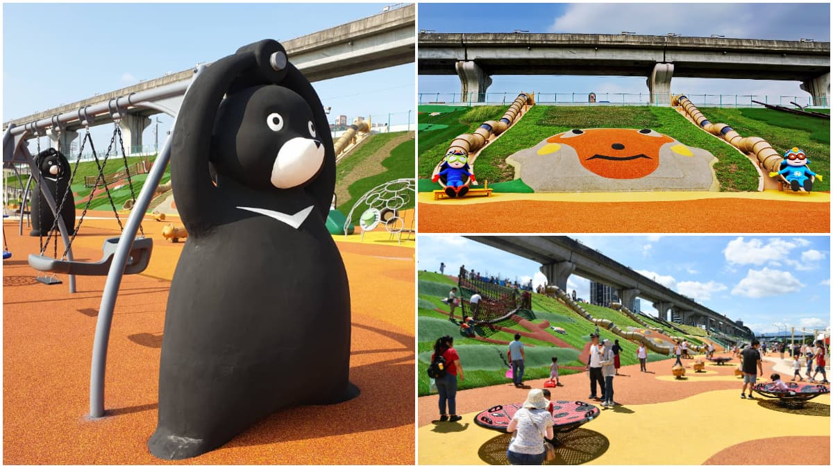 全台最大「堤坡滑梯樂園」免費開溜!「台灣黑熊鞦韆」「獮猴溜滑梯」小孩必玩瘋