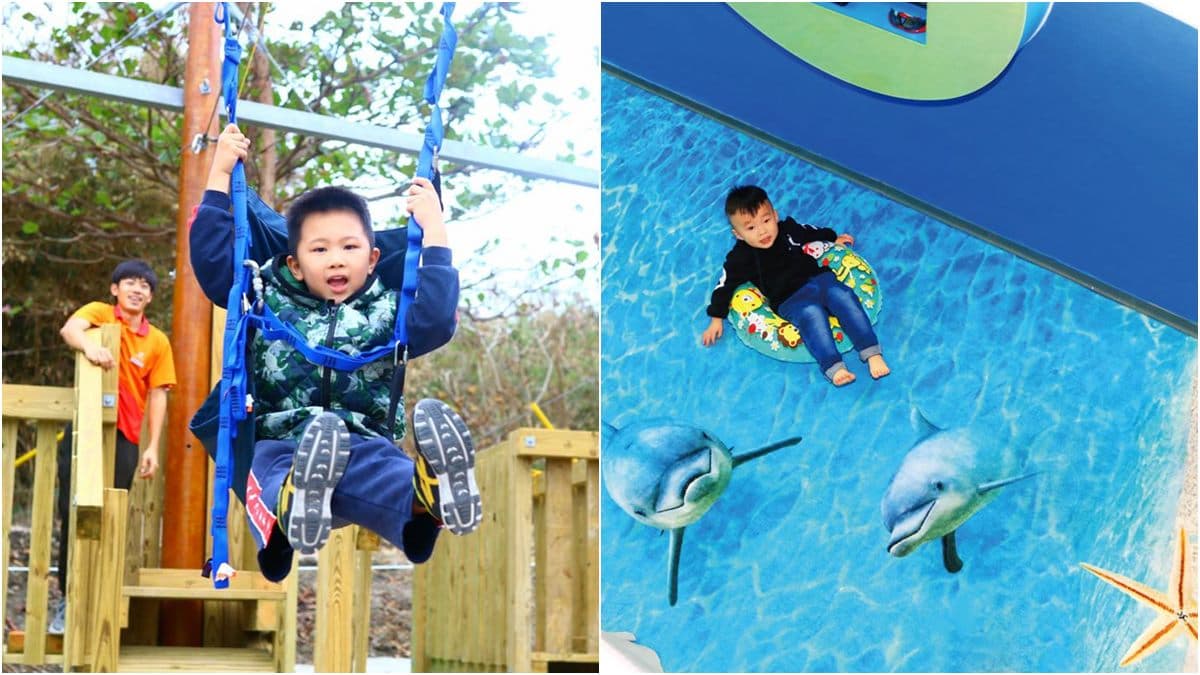 墾丁「遛小孩」渡假村,空中滑索、划船奪寶超放電,彩繪海洋房型美翻