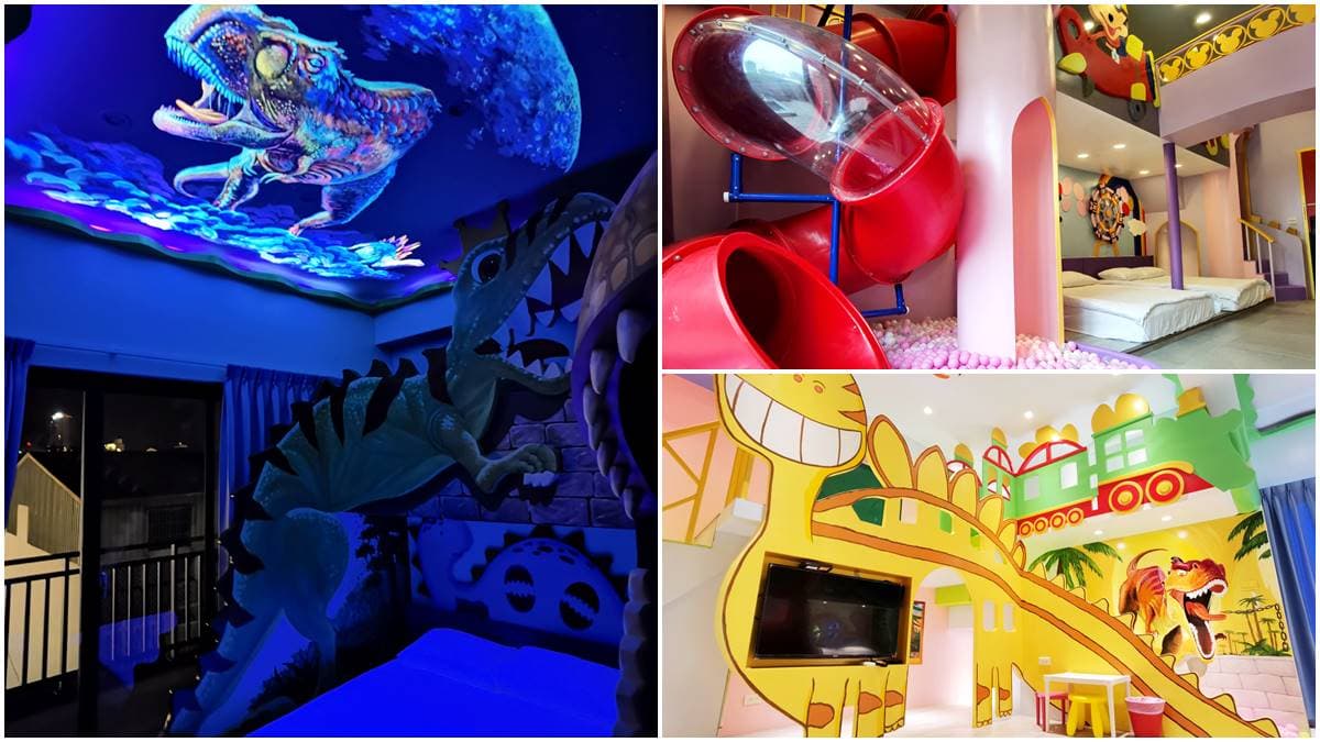 【新開店】星空彩繪恐龍陪睡!台南最新親子民宿超浮誇,還有2層樓旋轉溜滑梯玩到瘋
