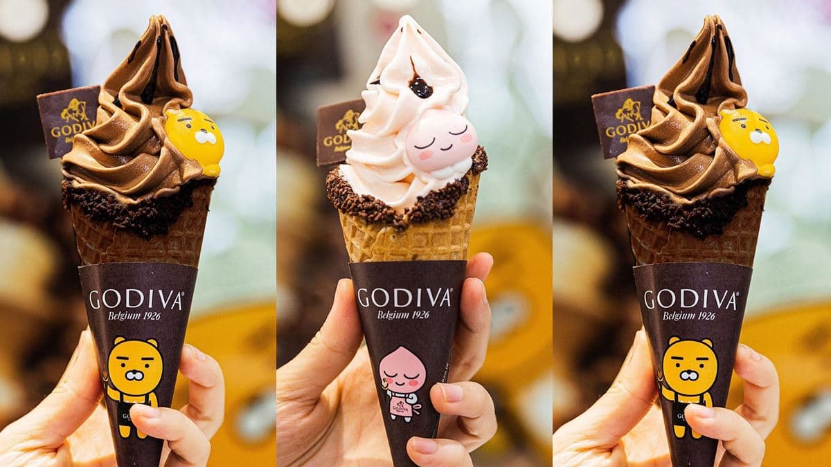 KAKAO FRIENDS粉尖叫!GODIVA首次推「萊恩巧克力霜淇淋」「桃子巧克力凍飲」