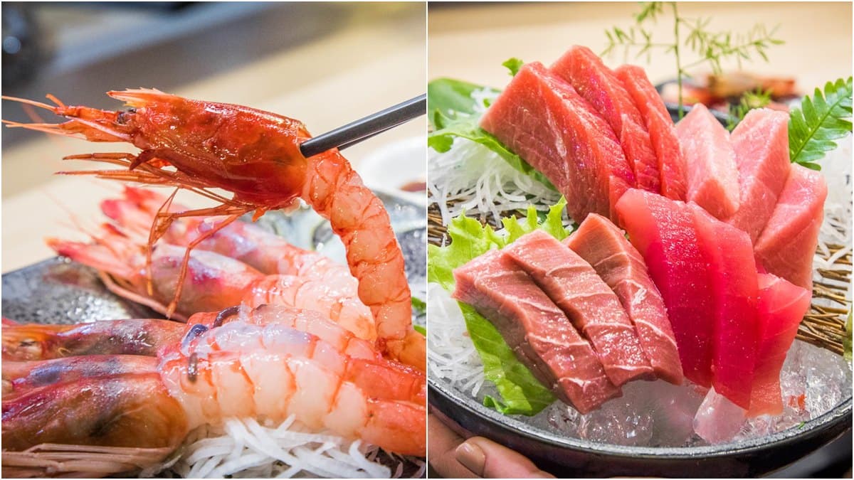 海鮮控心好癢!東港6隻甜蝦200元,黑鮪魚生魚片3種精華一次享用