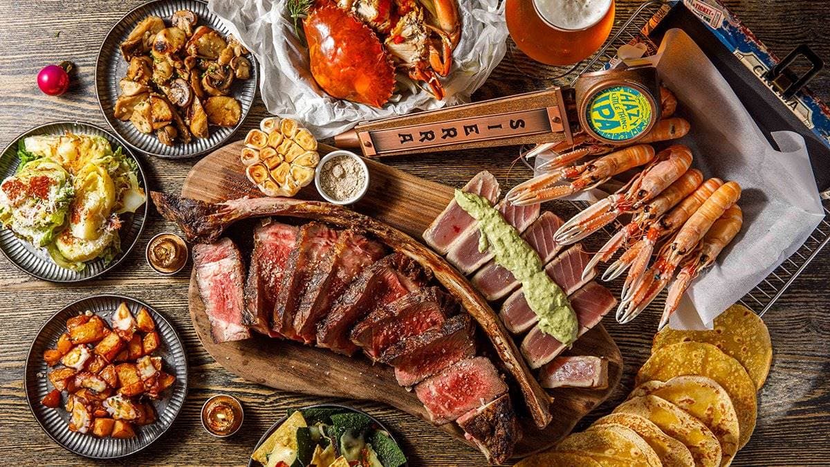 海陸好料通通有!「棧直火」重磅耶誕套餐超吸睛,1.5kg戰斧牛、愛爾蘭螯蝦一次吃