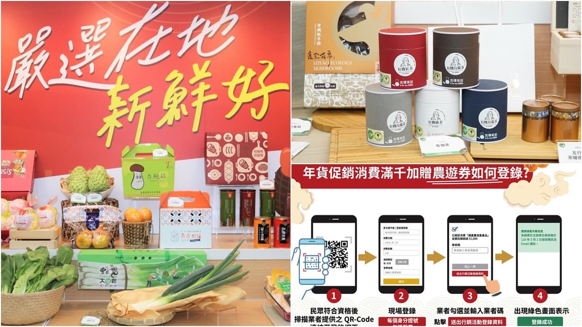 快來領年貨採買金!農委會再推第二波「農遊券」,消費滿千即送250元