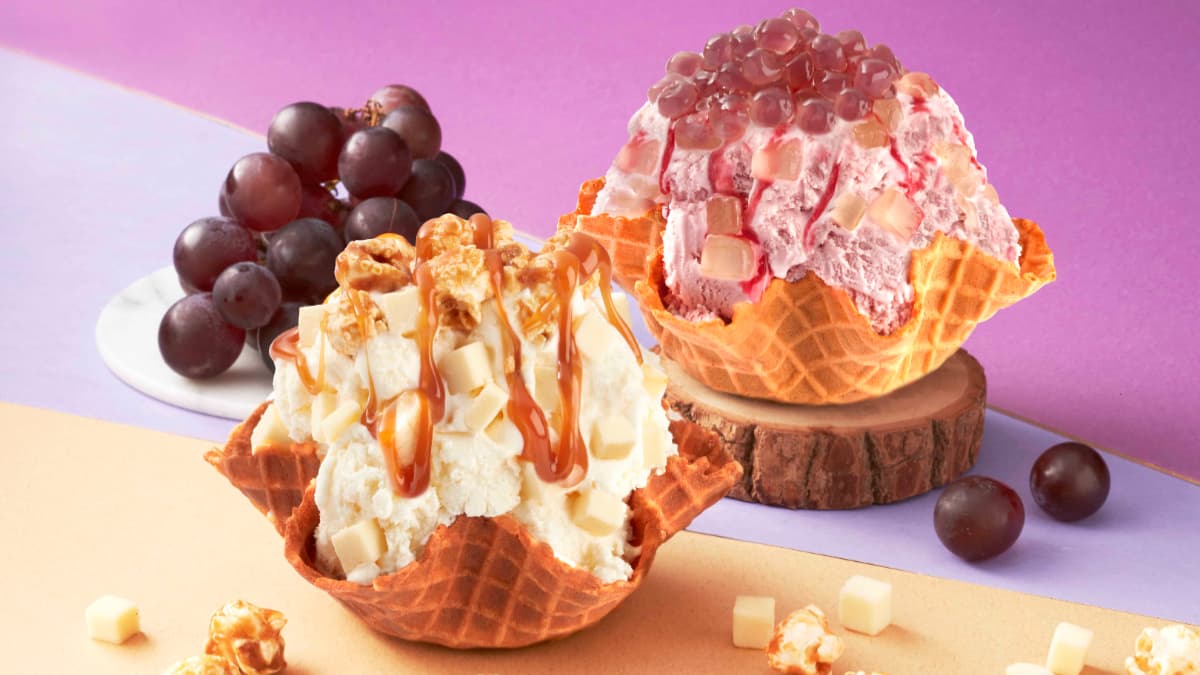 第二杯50元!COLD STONE「巨峰葡萄冰淇淋」紫色葡萄超誘人,再吃濃厚「帕瑪森起司冰淇淋」