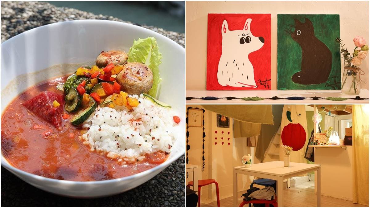 【新開店】超神祕!台南小店藏身市場2樓賣咖哩,來用餐還能買老闆娘畫作