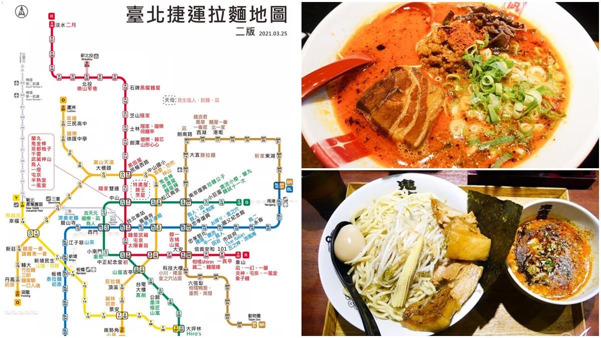 台北「最強拉麵捷運圖」曝光!先吃這6家:2020網友票選冠軍、湯底到配料自選