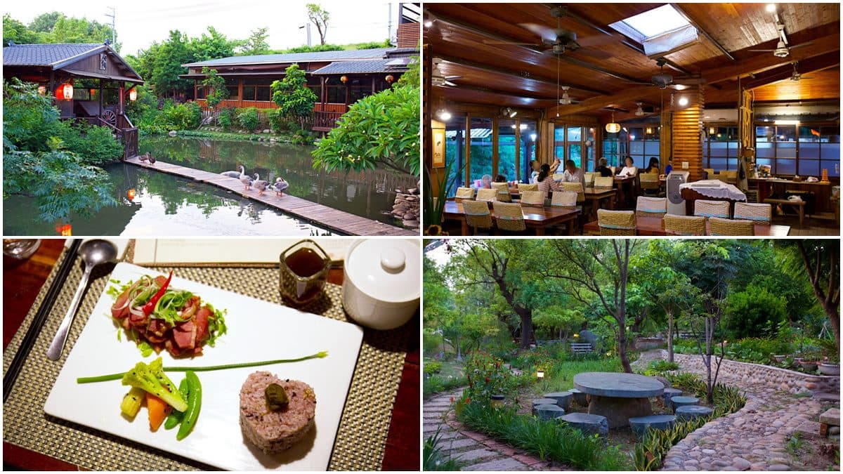 台中隱藏版景觀餐廳!「江南水鄉風園區」吃燻鴨胸套餐,還有水上木棧步道可美拍