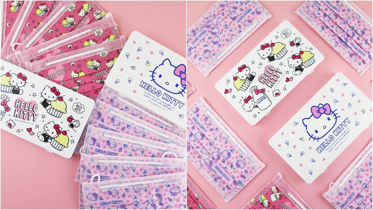 可愛又療癒!三麗鷗推「甜點系Hello Kitty」口罩+收納盒組合,蛋糕、冰淇淋都躍上口罩