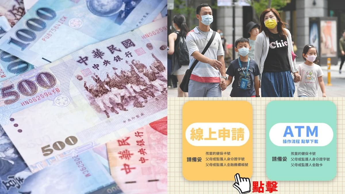 爸媽領起來!1萬元「孩童防疫補貼」網路申請4步驟秒完成、6/18起ATM也能領