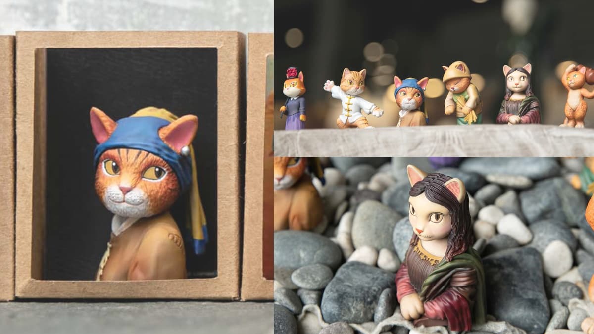 超Q「貓美術館」實體化!〈貓娜麗莎〉〈拾貓草〉6款公仔首登場,畫框、背景也神還原