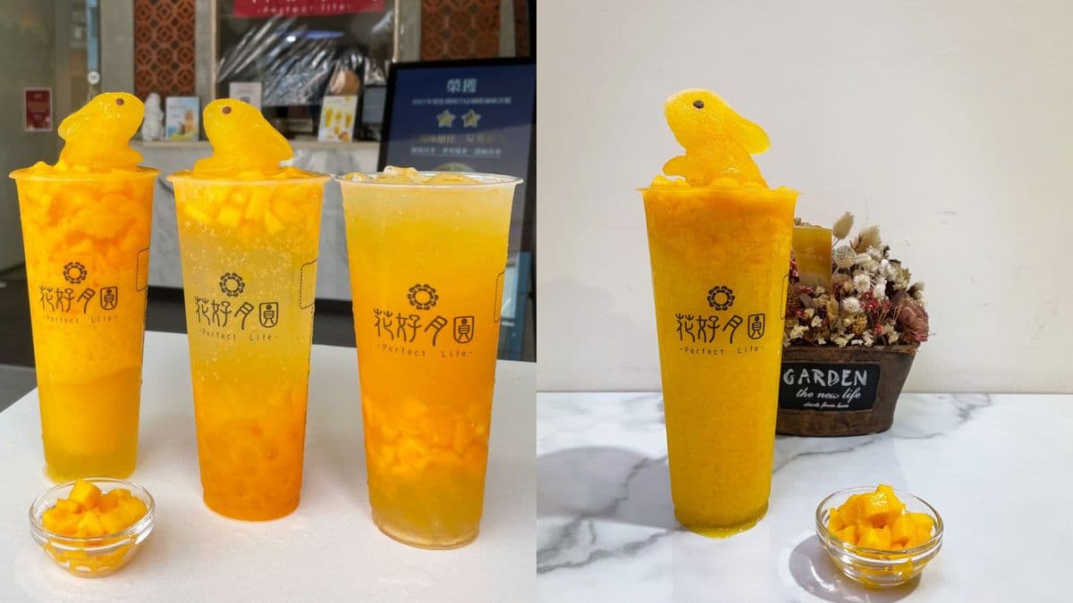 萌到捨不得咬!人氣手搖飲推「貴妃兔兔」芒果冰沙,還有綠茶、氣泡飲可以選