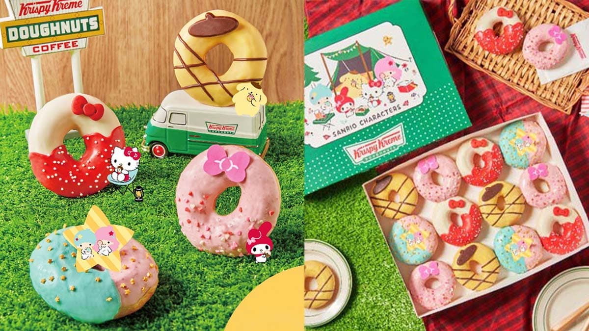 Kitty控開吃!Krispy Kreme推4款「三麗鷗」甜甜圈,12入現省130元、飲料再折15元
