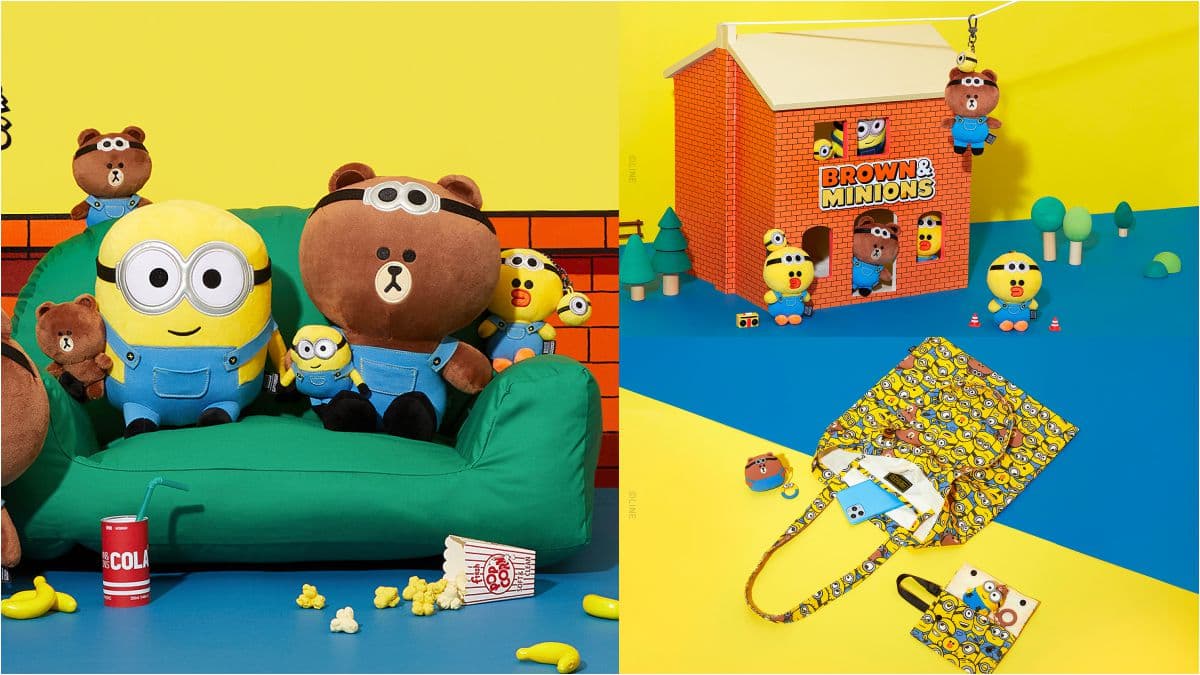 LINE FRIENDS X 小小兵聯手賣萌!熊大、莎莉換上吊帶褲,推Airpods殼、折疊椅、置物籃
