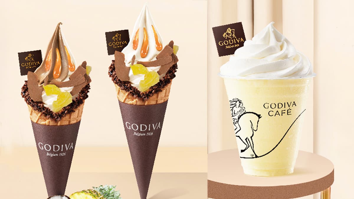 GODIVA「椰子鳳梨霜淇淋」新登場!濃郁椰奶+可可脆片太犯規,再喝椰子鳳梨奶昔