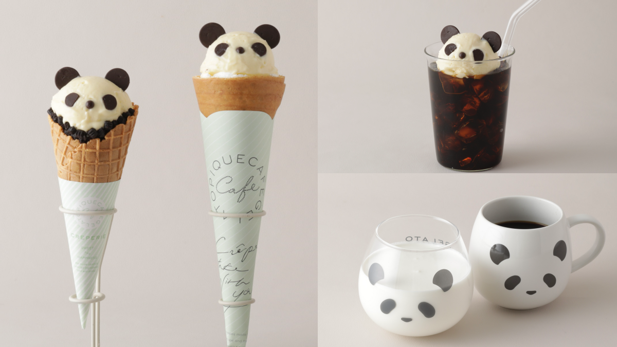gelato pique cafe「熊貓可麗餅、漂浮黑咖啡」萌翻!熊貓玻璃杯可愛必收