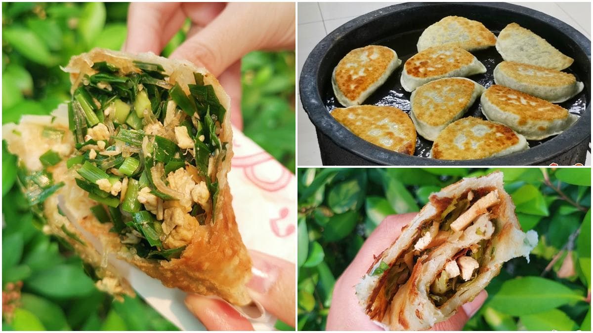 只要25元!台南老字號「爆量韭菜盒」一咬會噴汁,手工捲餅夾特製酸菜超搭