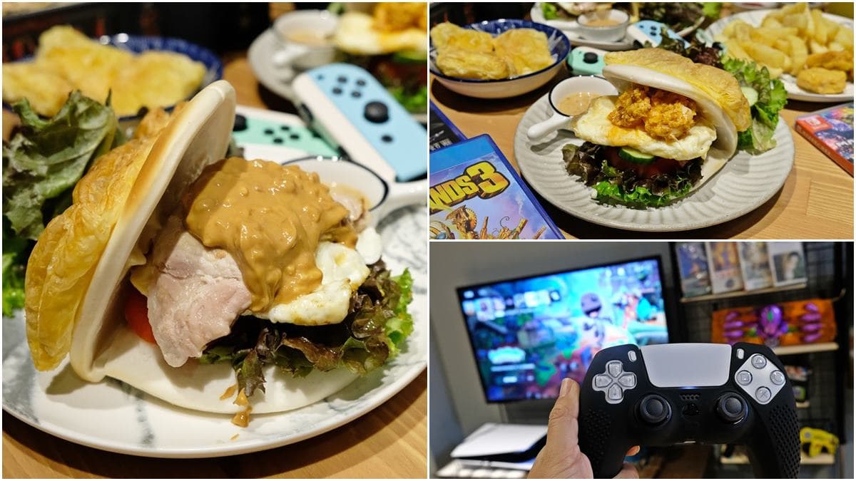 用餐爽玩PS5、Switch!台中電玩餐廳先嗑「酥皮刈包」,塞滿5層配料太罪惡