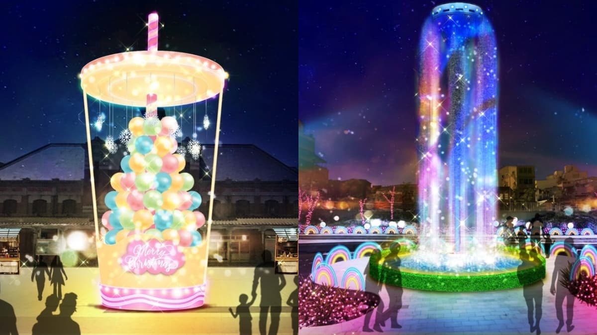 10公尺「珍奶耶誕樹」超吸睛!台中耶誕嘉年華12/24開跑,水光雕、夢工廠必拍