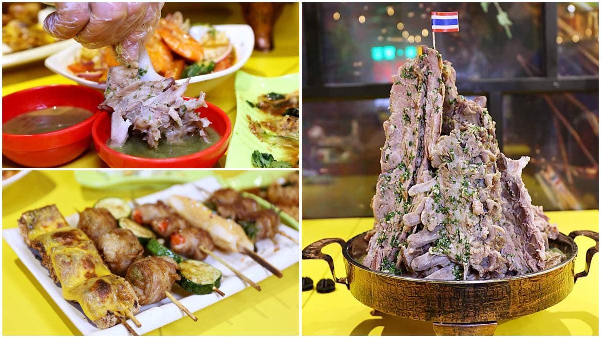 曼谷夜市美食台中吃得到!大分量「火山排骨」變火鍋,搭祕製酸辣沾醬超過癮