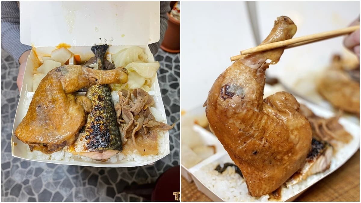 小資族看過來!新竹「豪華3主菜便當」只要80元,雞腿+鯖魚+燒肉撐爆餐盒